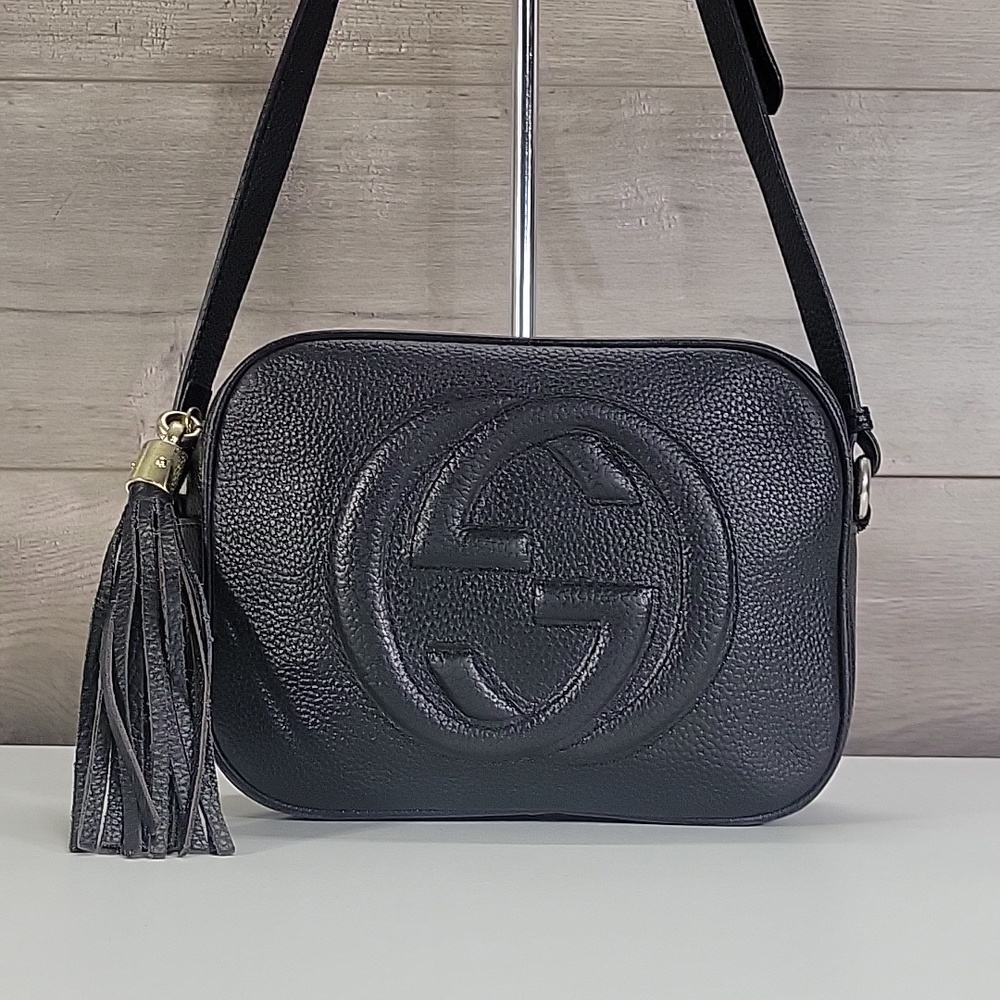 Gucci Black Leather Soho Disco Crossbody Shoulder Bag - Picture 2 of 16